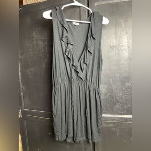 Black White Birch Ruffled Romper Sz XL